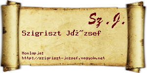Szigriszt József névjegykártya